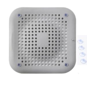 Shower Drain Hair Catcher 1Pcs Sturdy Silicone grey swuare-min