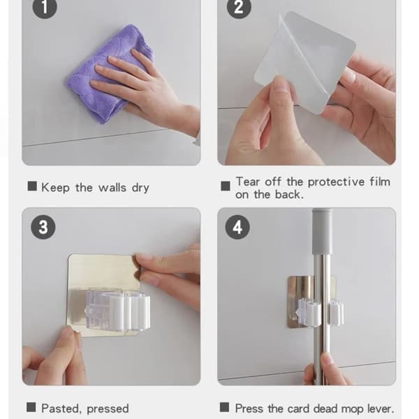 Broom Mop Holder Wall Mount 3Pcs Strong Mount 7 Broom Mop Holder Wall Mount 3Pcs Strong Mount demo -min