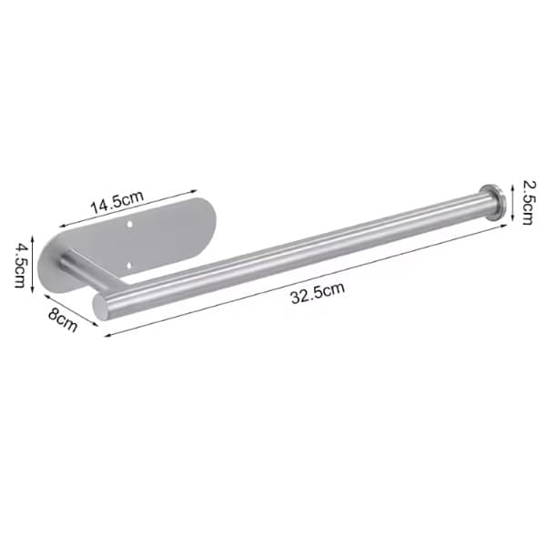 Adhesive Paper Towel Holder Elite 1Pcs 6 Stainless long silver dimension -min