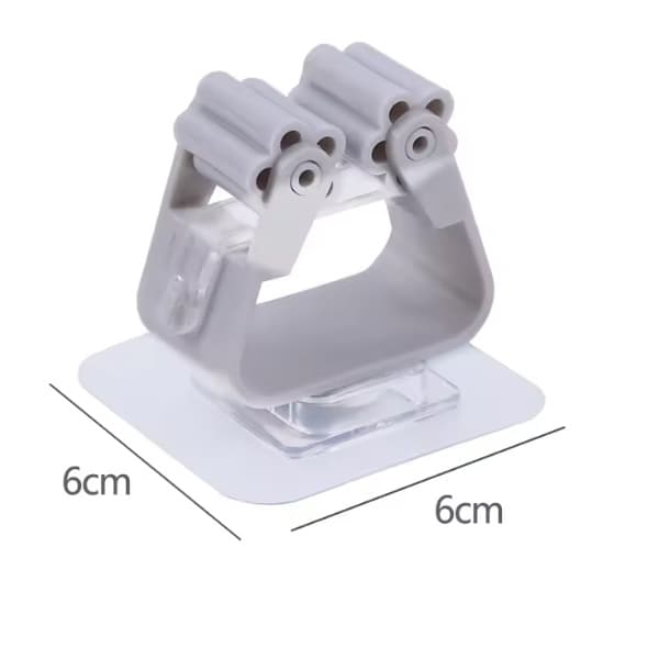 Broom Mop Holder Wall Mount 3Pcs Strong Mount 4 grey silicomne dimension -min
