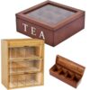 Tea Box Organiser Elite 1Pcs Wooden Organiser cover -min