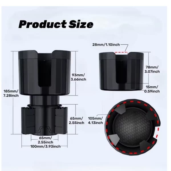 Car Cup Holder Expander Elite 1Pc Car Accessory 5 expandable car cup holder more -min