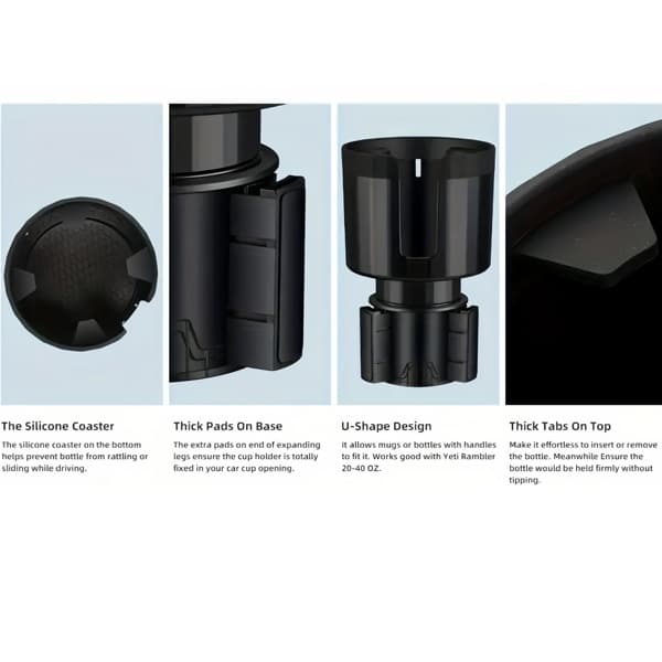 Car Cup Holder Expander Elite 1Pc Car Accessory 4 part of the holder -min